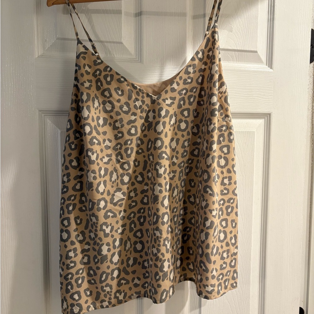 A New Day Leopard Print Camisole in Tan and Black